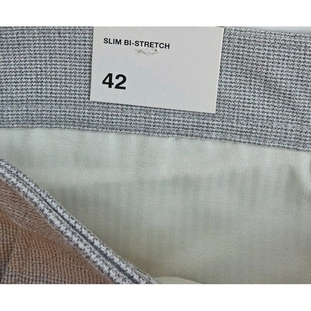 NWT Zara The Melange Pant Slim Stretch Men EU42 32x30 Black & WHITE CHECK - Picture 9 of 11